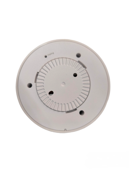 Aegislink Wireless Interlinked Smoke Alarm white round security device with vents and mounting holes