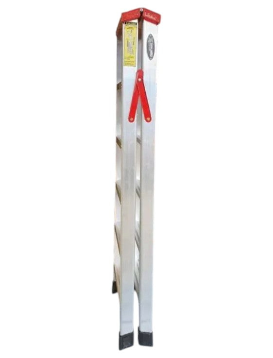 Tailee 8 Step Double Sided A Type Ladder folded aluminum A frame with red hinge and rubber feet