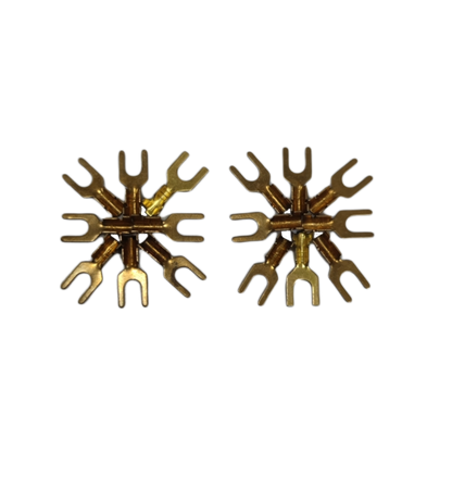 Y Terminal 4mm Y Size Y-111 connectors in gold for electrical circuitry applications