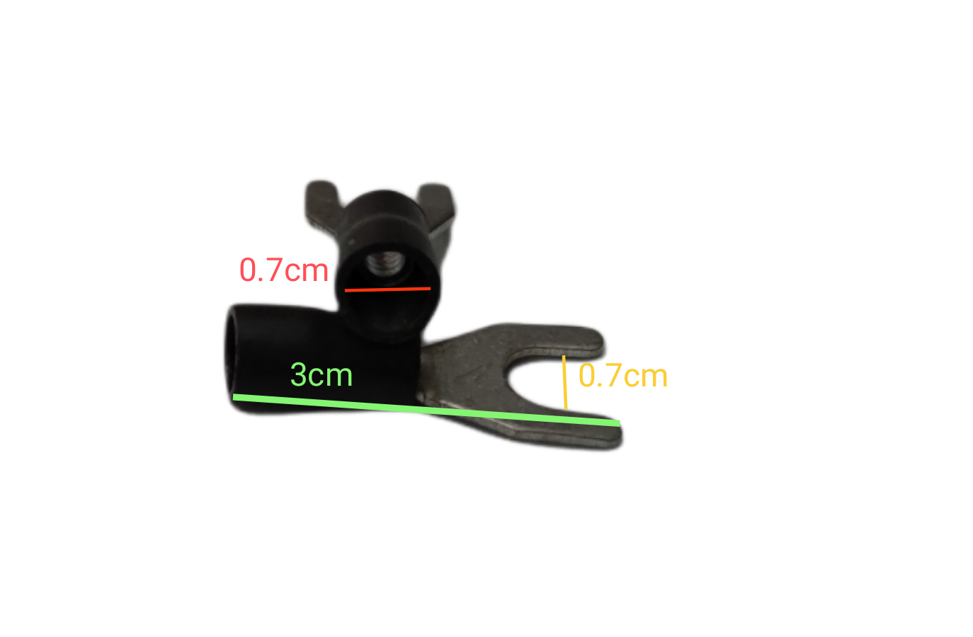 Y Terminal With Insulation 7mm featuring metal connector and black insulating sleeve for electrical circuits