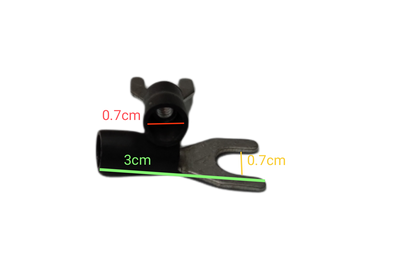 Y Terminal With Insulation 7mm featuring metal connector and black insulating sleeve for electrical circuits