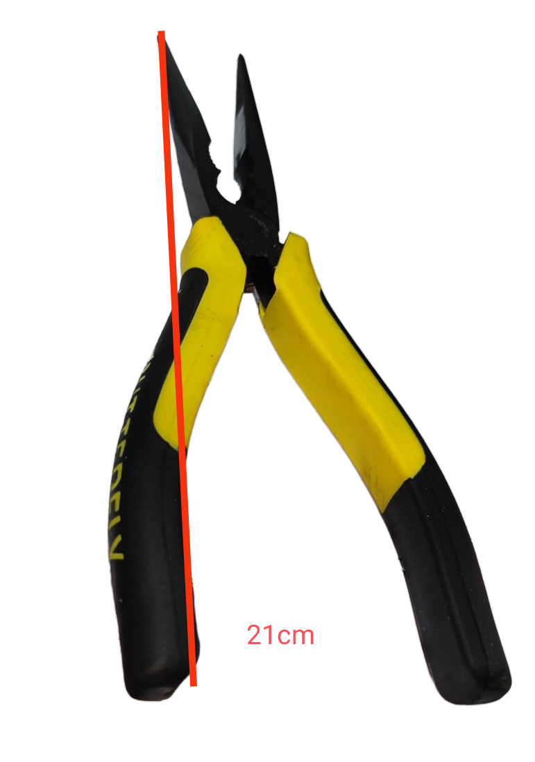 Butterfly 8 Inches Needle Nose Pliers with yellow and black ergonomic handles for precision gripping