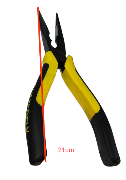 Butterfly 8 Inches Needle Nose Pliers with yellow and black ergonomic handles for precision gripping