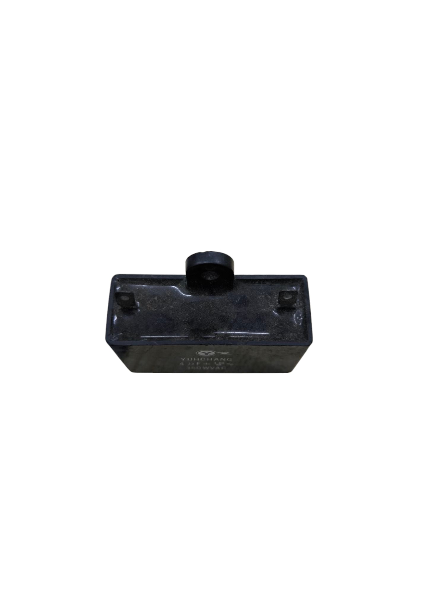 CBB 4uF 350V capacitor black rectangular electrical circuitry part
