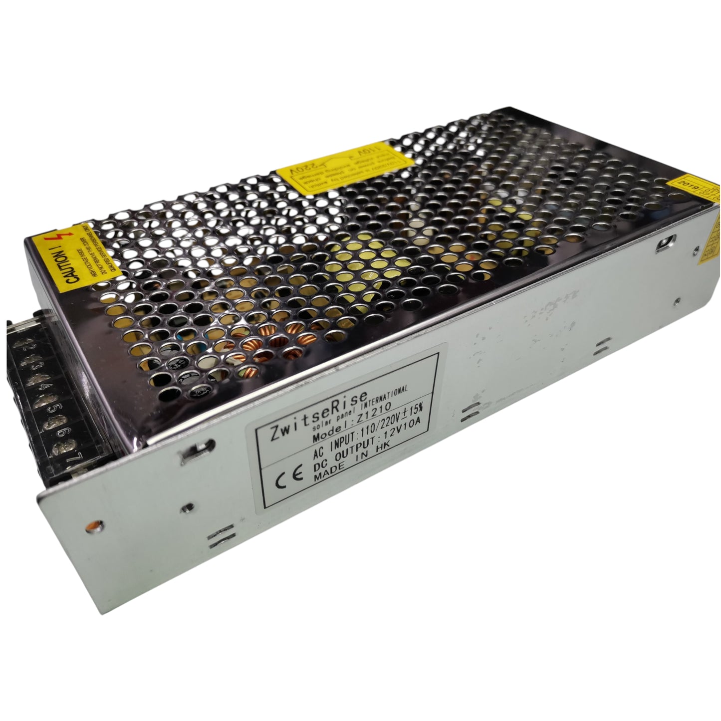 ZwitseRise CCTV power supply 24V 10A metal case with ventilation holes for efficient cooling